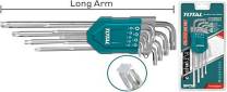 Набор ключей имбусовых, TORX, удлиненные, 1,5-10 мм, 9 шт THT106391 TOTAL