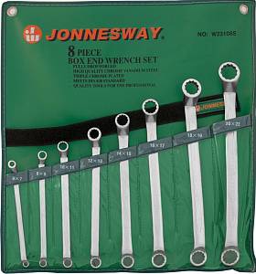 W23108S Набор ключей гаечных накидных изогнутых 75° в сумке, 6-22 мм, 8 предметов JONNESWAY