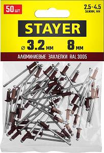 STAYER Color-FIX, 3.2 х 8 мм, темно-красный, 50 шт, алюминиевые заклепки, Professional (3125-32-3005)